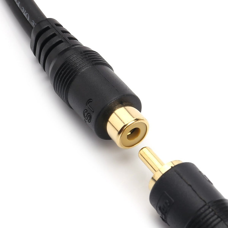 RCA Female to 2 RCA Male Y-Cable Stereo Audio Cable with OFC Conductor Dual Shielding Gold Plated Metal Shell Flexible PVC Jacket (0.2M/0.5FT)