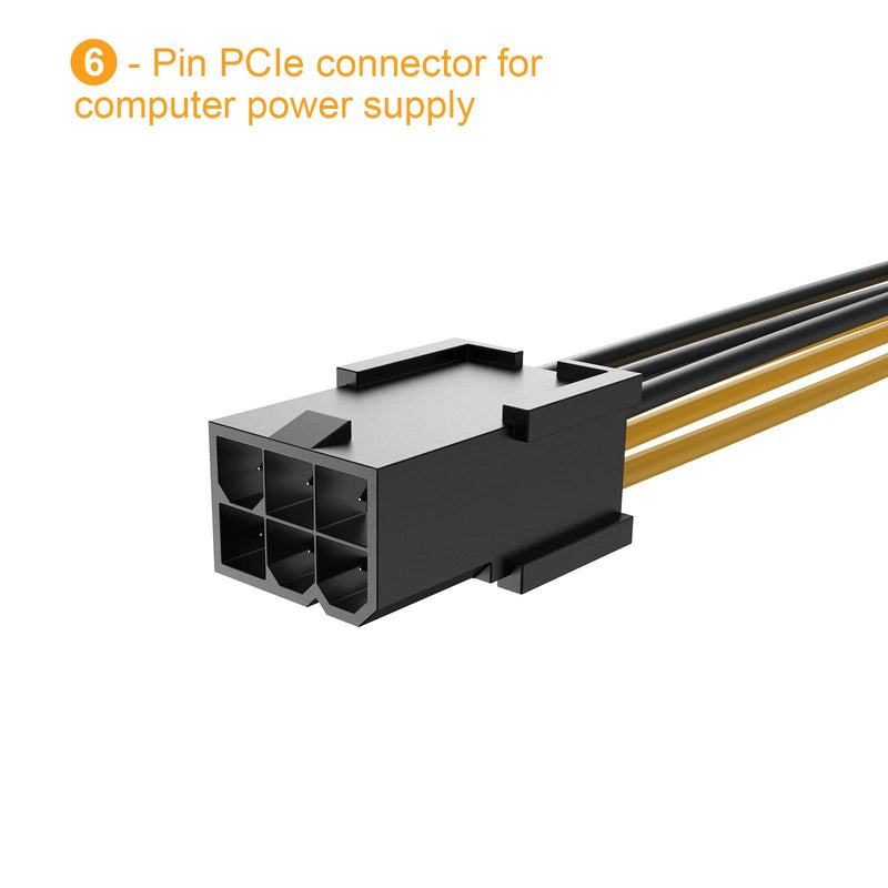 6 Pin to 8 Pin Pcie Adapter Cable, CableCreation 2-Pack 6-pin to 8-pin PCIe Express Power Adapter Cable, 4 Inches / 10CM