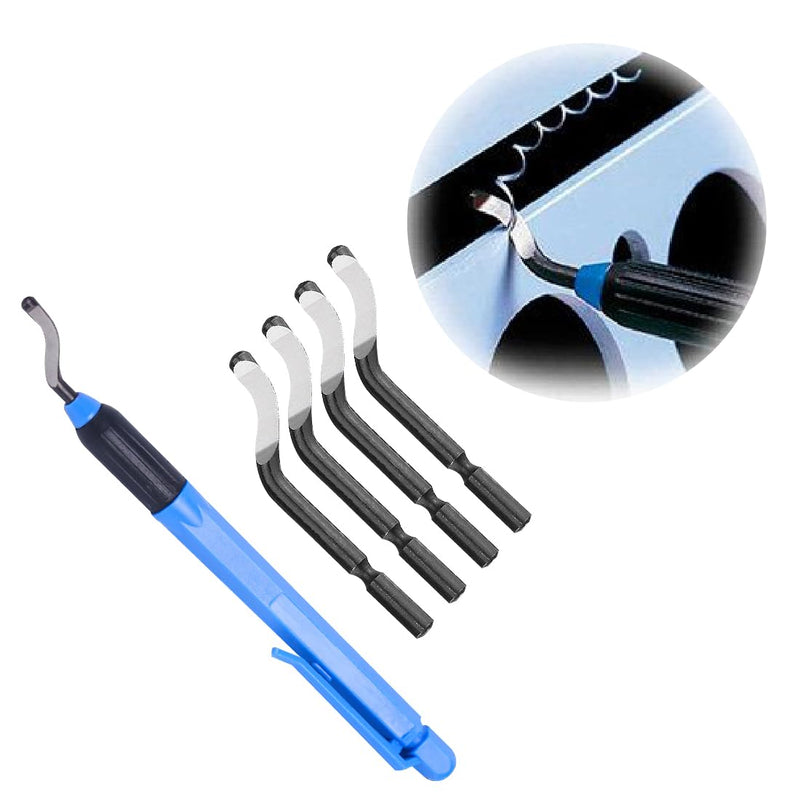 1 piece deburring tool universal, plastic hand deburring tool, 360° rotating blade cutting tool, hand deburring tool, with 2 replacement blades, for 3D printers, plastic, aluminum and stainless steel