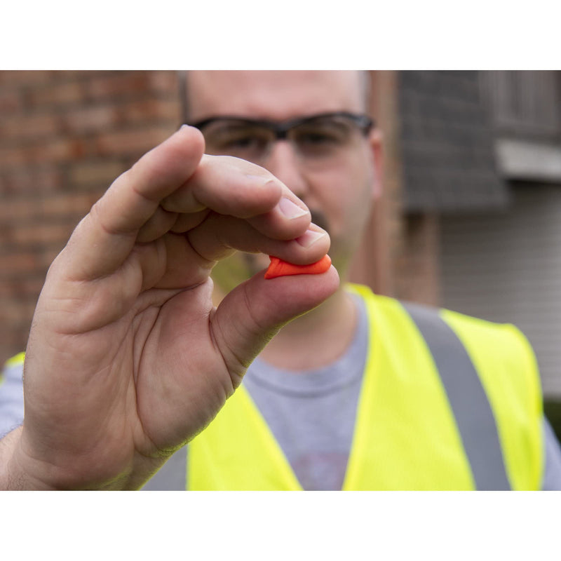 Hyper Tough 120 Single-USE EARPLUGS NRR 32dB Noise Reduction Foam Ear Plugs, Bright Orange