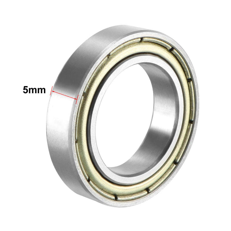 uxcell 6802ZZ Deep Groove Ball Bearing Double Shield 6802-2Z 1080802, 15mm x 24mm x 5mm Carbon Steel Bearings (Pack of 10) 15mmx24mmx5mm