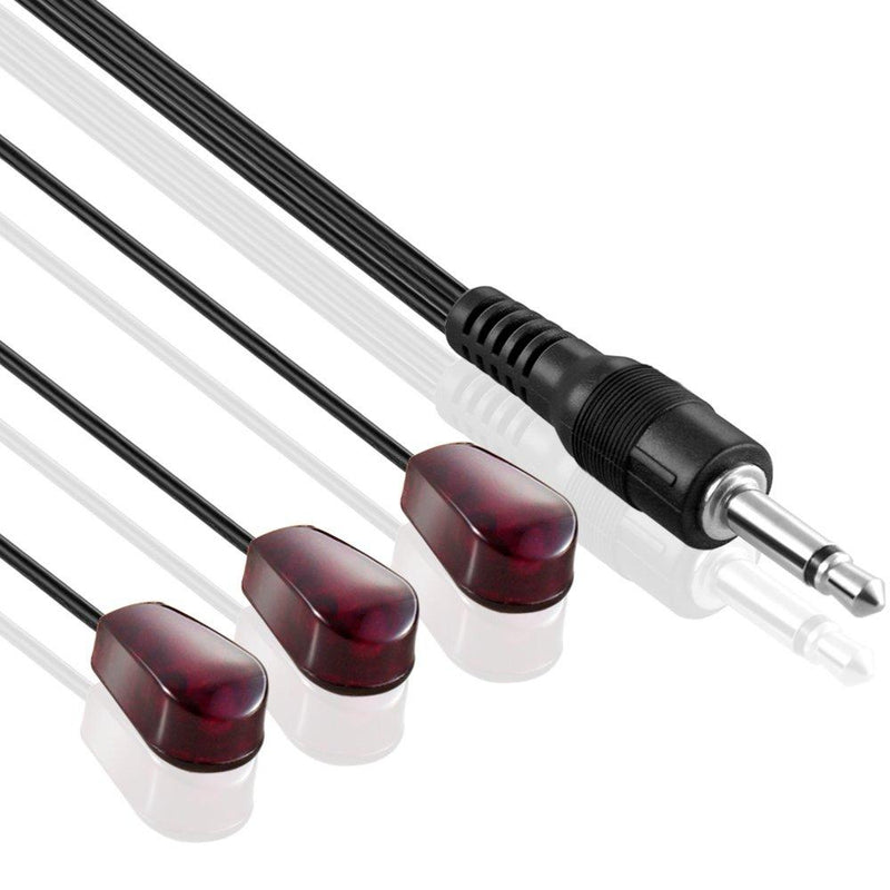 IR Infrared Emitter Extender Cable Extension (10 Feet) Triple Head3 Eye 3.5mm Jack Infrared Red Transmitter Blaster Blink Eye Wire Cord Compatible with IR Repeater Extender System Kit, Xbox One