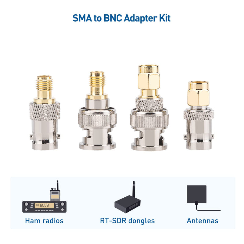 Cable Matters 4-Pack SMA to BNC Adapter Kit, BNC to SMA Adapter Kit, SMA to BNC Gender Changer and Connector Adapter Kit