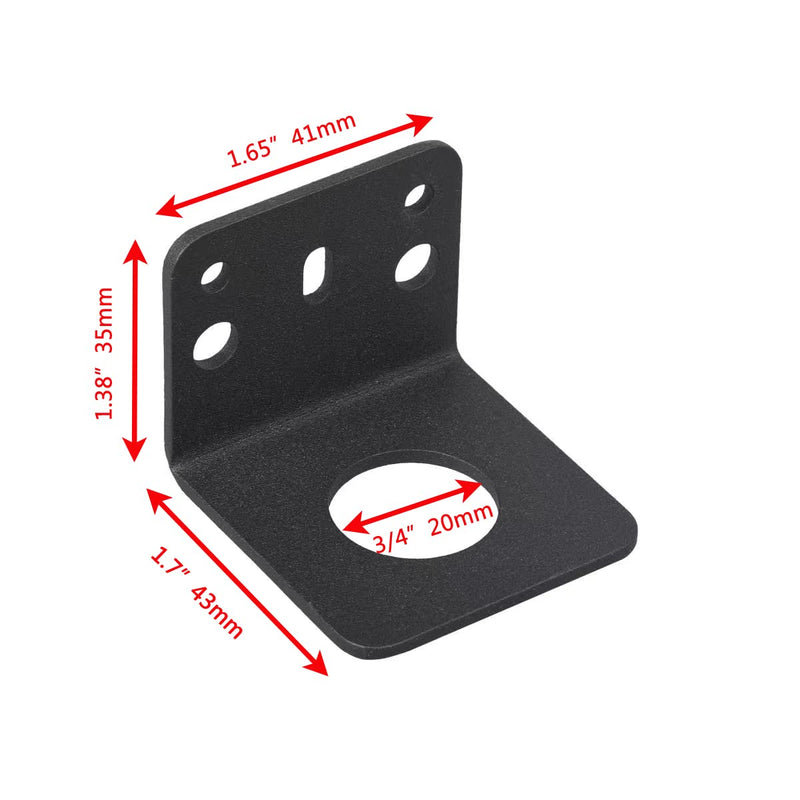 VANROUG 2 Pcs L-Bracket 1255 3/4" Hole Thick Steel Mobile Antennas Brackets for UHF VHF Coax NMO Antenna Mounts Cable Mobile Antennas (Black)