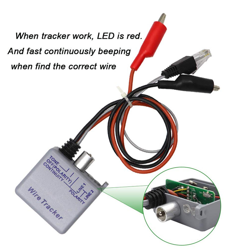 Tone Generator Kit, Wire Tracer Circuit Tester, Tone Tracing Probe Kit, 200EP High Accuracy Cable Tester, Line Finder Toner Inductive Amplifier Variable Tone Generator for Network Cable Collation