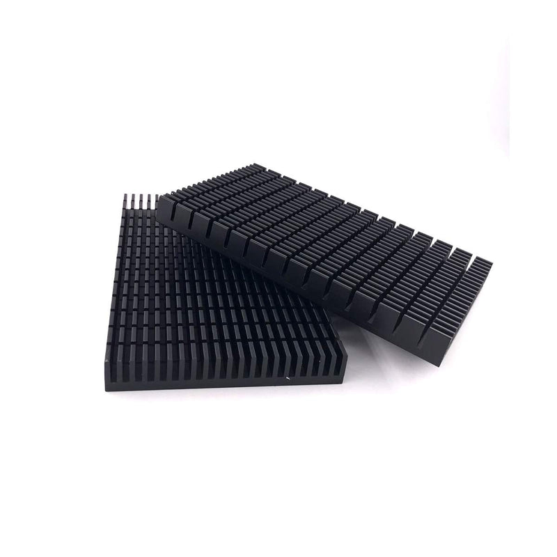 Awxlumv Aluminum Large Heatsink 5.9 x 3.6 x 0.59 Inch /150 x 93x 15 mm Black Heat Sinks Fins for Cooler PCB Board LED Motherboard (2 Pcs) 2 Pcs