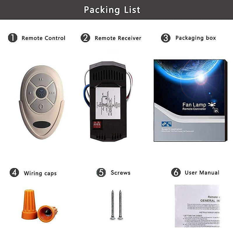 Ceiling Fan Remote Control Kit Replacement for Harbor Breeze - FAN-35T KUJCE9603 L3HFAN35T1- Breeze Bay Control kit(35T/28R)