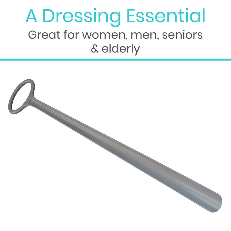 Vive Shoe Horn - 24" Long Handled, Extended Reach ShoeHorn for Women, Men, Kids, Seniors, Elderly, Handicap, Disabled - Plastic Boot Horn - Extra Large Tall Handle Dressing Aid Giant Helper Tool