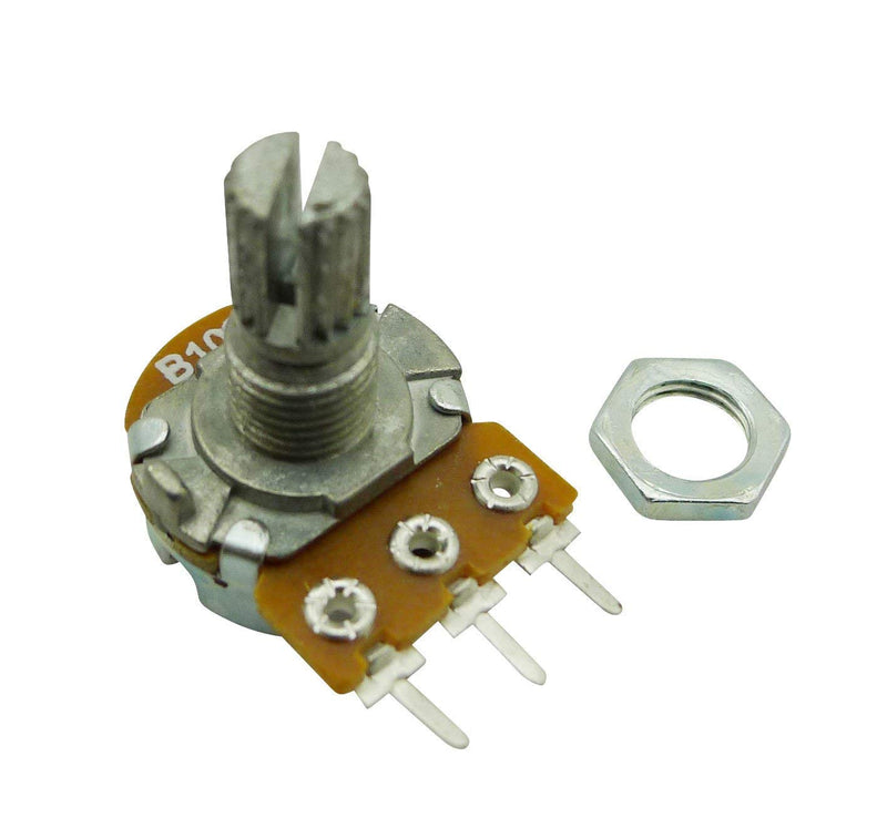 Aihasd 10PCS B100K 100K Ohm Adjustment Single Linear Rotary Taper Potentiometer Shaft 15mm