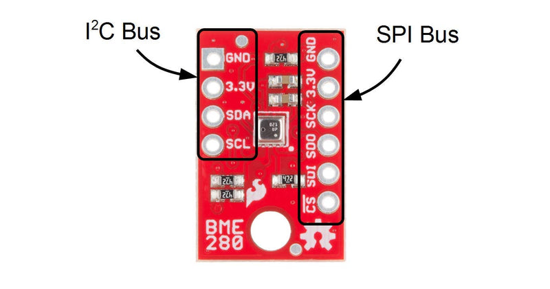 SparkFun Atmospheric Sensor Breakout - BME280 Measure Weather with Barometric pressure Relative Humidity Temperature Small Footprint I2C & SPI Communications Interface Operating Voltage 3.3V Low Power