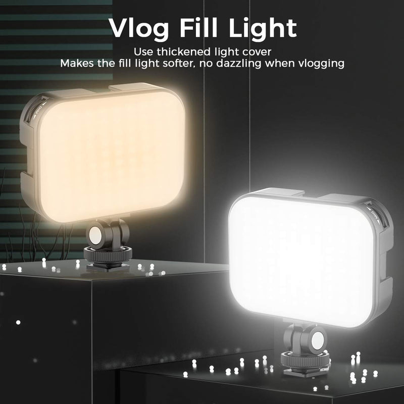 VIJIM VL100C Bi-Color LED Video Light on Camera,Mini Rechargeable 2000mAh LED Camera Lights,CRI95+ Dimmable 2500-6500K Ultra Bright Photo and Video Lighting,LED Fill Lampâ€¦ 1 piece