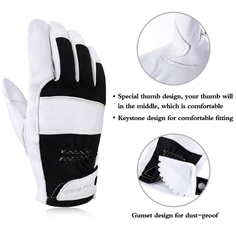Intra-FIT TIG Welding Gloves, Premium Grain Goatskin, Great Heat Resistance&High Durability&Excellent Grip, True Fit Medium Style 3(nomex Back)