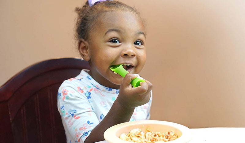 Olababy 100% Silicone Soft-Tip Training Spoon for Baby Led Weaning 2pack Training Spoon Set