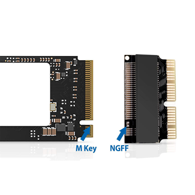 NGFF M.2 NVMe SSD Convert Adapter Card for Upgrade MacBook Air 2013 2014 2015 2016 2017 and Mac Pro Retina 2013 2014 2015, NVMe AHCI SSD Upgraded Kit for A1465 A1466 A1398 A1502 Black