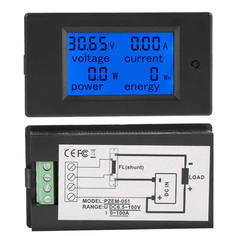 【𝐂𝐡𝐫𝐢𝐬𝐭𝐦𝐚𝐬 𝐃𝐞𝐚𝐥𝐬】Voltage Current Tester,PZEM-051 DC 6.5-100V Digital Electric Power Energy Voltage Current Meter,with Power Alarm Threshold, Overload Alarm Function(50A Current Shunt)