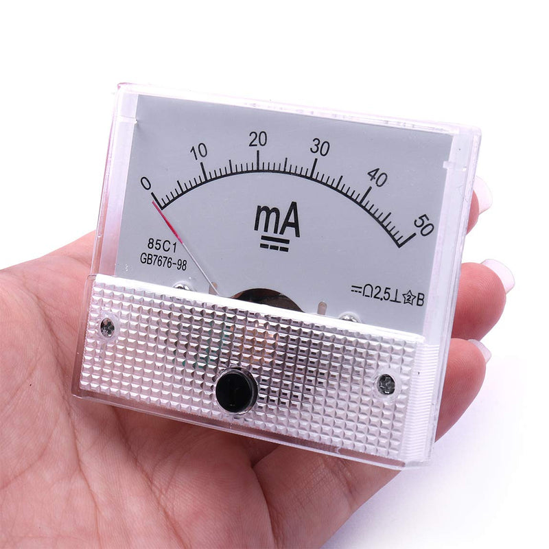 ATOPLEE 1pc DC 0-50mA 85C1 Amperemeter Analog AMP Current Panel Meter Ammeter Gauge