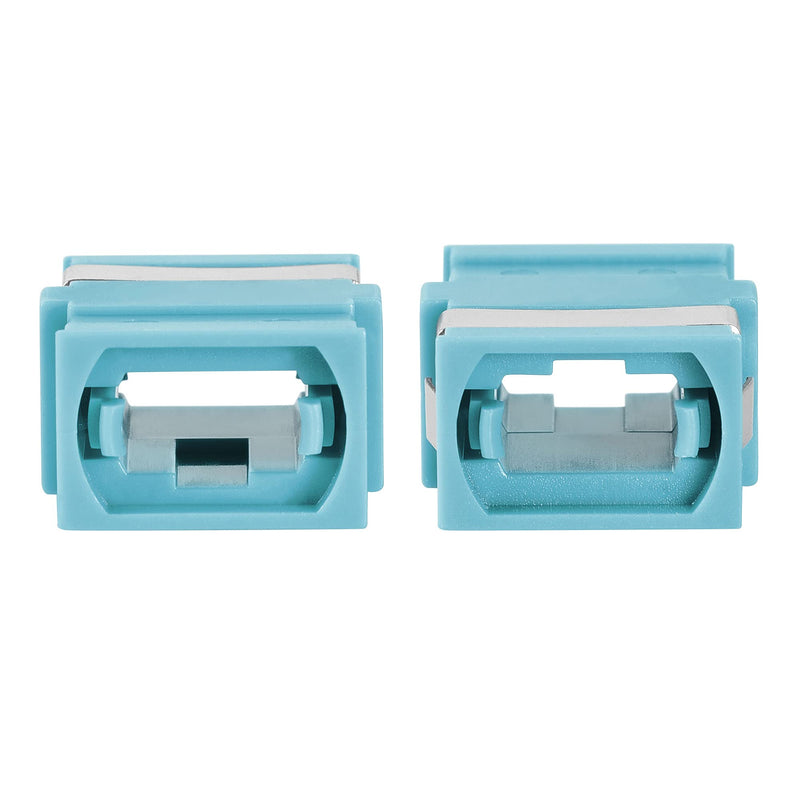 uxcell SM/MM MPO Fiber Optic Connector, Low Loss Quick Optical Adapter for OM3 MPO/MTP Sky Blue 44x17x10mm