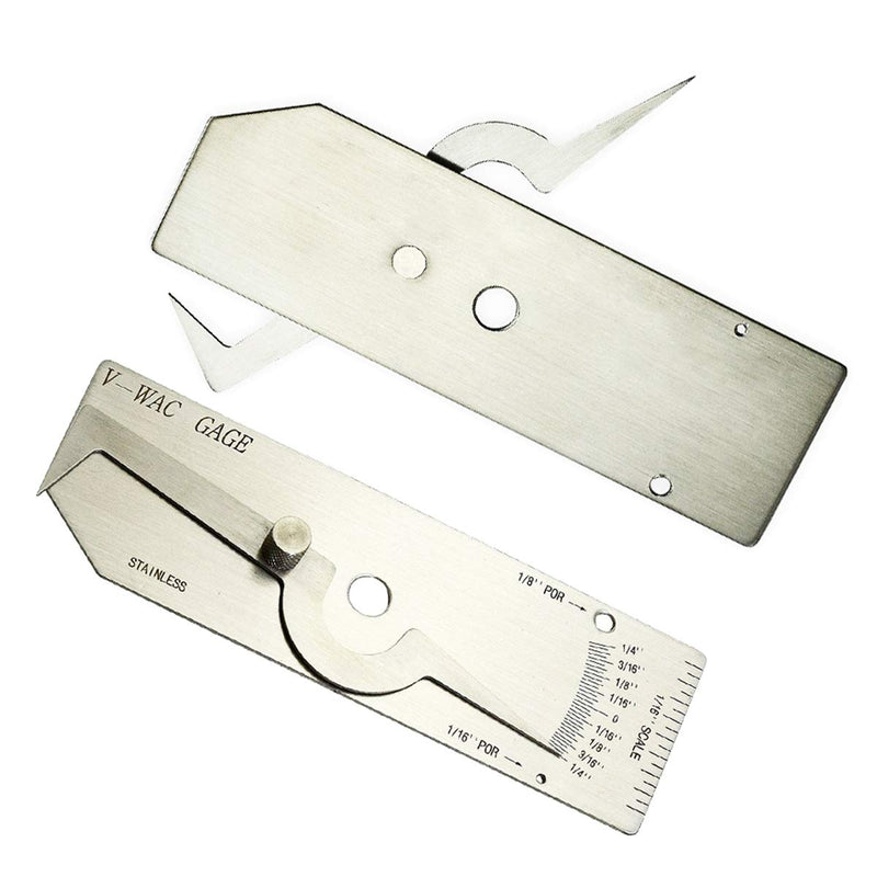 Carkio V-WAC Gage Biting Edge Stainless Steel Welding Gauge + 7 Piece Fillet Weld Gauge Gage Set + MG-8 Bridge Cam Gage Welding Gauge kit