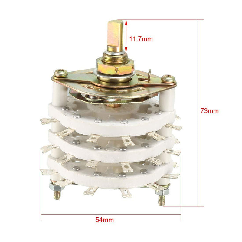 uxcell 3P6T 3 Pole 6 Position 3 Deck Band Channel Rotary Switch Selector with Plastic Knob