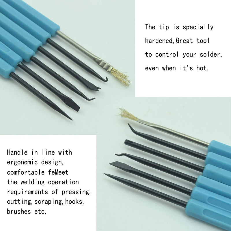 Professional welding auxiliary tools 6 double-sided repair tools, 2 precision tweezers, soldering iron accessories DIY accessories, suitable for electronic repair and welding