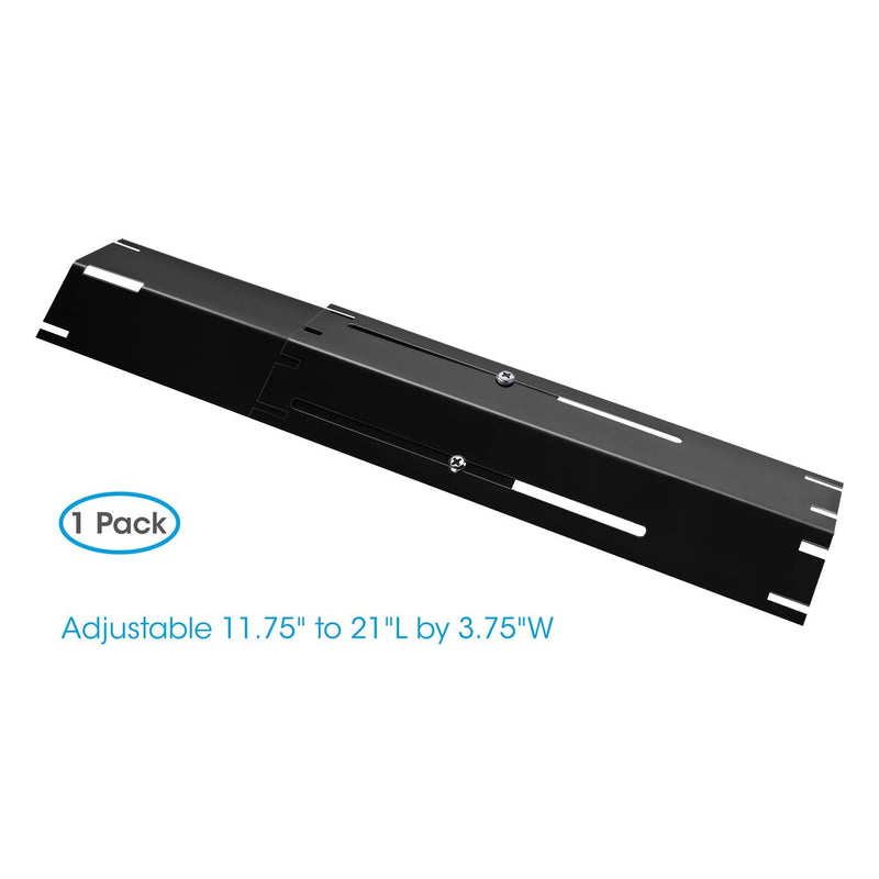 Unicook Porcelain Steel Heat Plate, Extends from 11.75" up to 21" L, Pack of 1, Grill Replacement Parts, Heavy Duty Adjustable Heat Shield, Heat Tent, Burner Cover, Flame Tamer for Barbecue Gas Grill