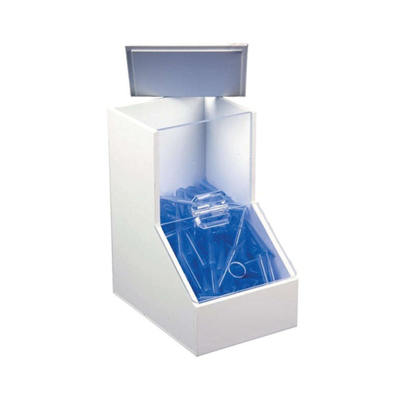 TrippNT 50408 White PVC Plastic Small Dispensing Bin with 1 Compartment, 5.25" Width x 9.25" Height x 7.5" Depth