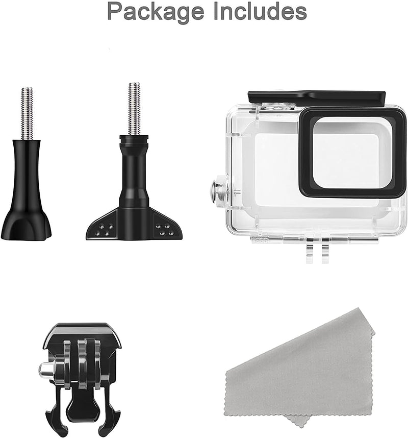 Waterproof Housing Case Compatible with GoPro Hero7 Black/(2018) 6/5 Waterproof Case Diving Protective Housing Shell 45m with Bracket Accessories for Hero7/Hero6/Hero5 Black Action Camera Waterproof Case for hero 7 Black/6/5