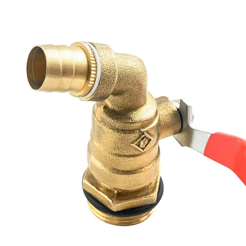 QWORK 3/4" Drum Faucet Brass Barrel Faucet with EPDM Gasket for 55 Gallon Drum 1 Pack