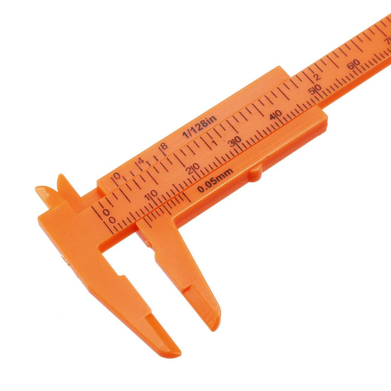 uxcell Vernier Caliper 80mm 3 Inch Metric Mini Double Scale Plastic Ruler Measuring Tool 1Set