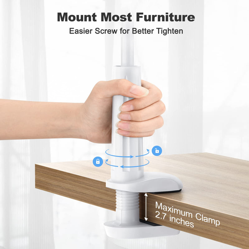 Gooseneck Cell Phone Holder, Universal 360 Flexible Phone Stand Lazy Bracket Mount Long Arms Clamp for Phone 13 Pro Xs Max XR X 8 7 6 6s Plus and Other 3.5~6.7'' Device (White)… white