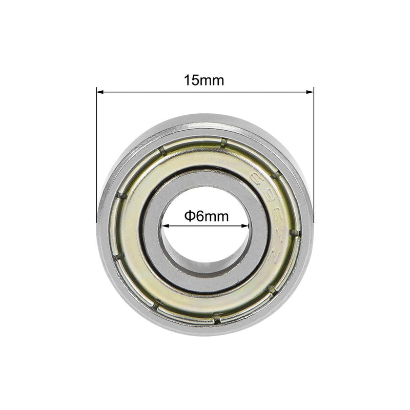 uxcell 696ZZ Deep Groove Ball Bearings Z2 6mm X 15mm X 5mm Double Shielded Carbon Steel 2pcs 6mmx15mmx5mm