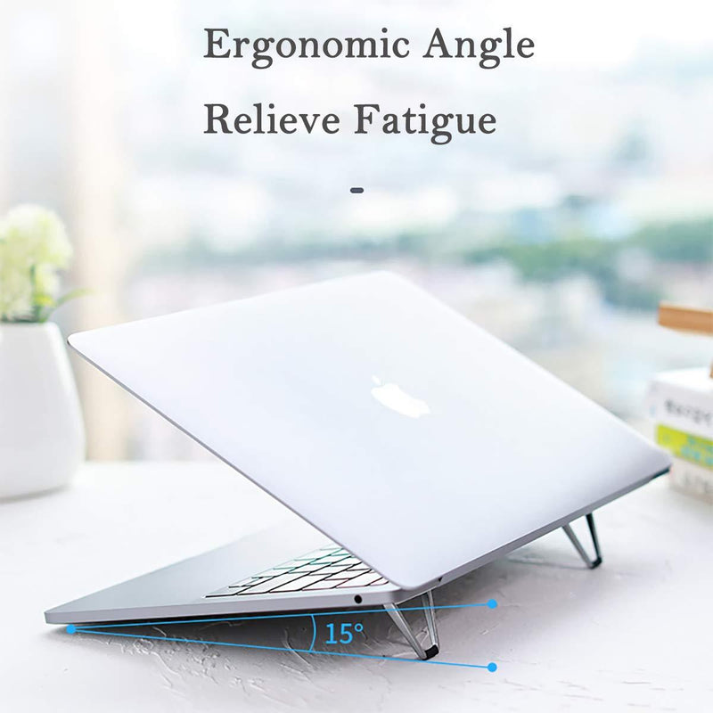 Mini Invisible Laptop Stand Pad-2Pack(4Pcs) SUNTAIHO Aluminum Cooling Computer Keyboard Mount Kickstand,Ergonomic Lightweight Laptop Desk Stand for MacBook Pro/Air, Lenovo,12-17 Inches Tablet&Laptop 2pack（4pcs）