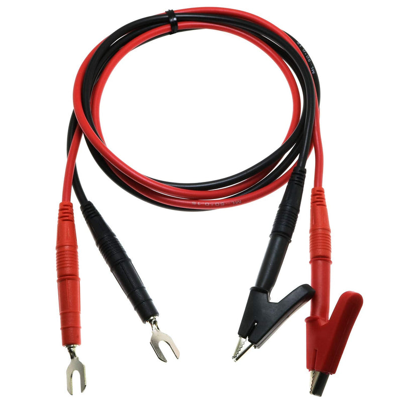 RuiLing 1-Pack 1M/3.3ft Alligator/Crocodile Clip Banana Plug Test Lead 4 in 1 Set for Electrical Testing