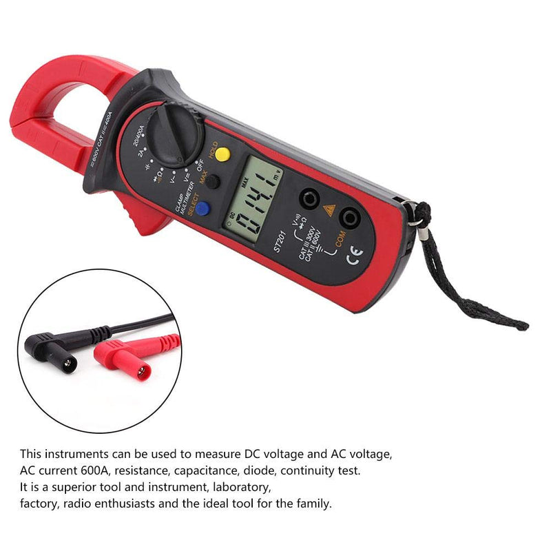 Automatic Digital Clamp Meter Current Multimeter DC AC Voltage Resistance Diode Tester 4000 Counts Multimeter Maintenance Kit for Electrician(red)