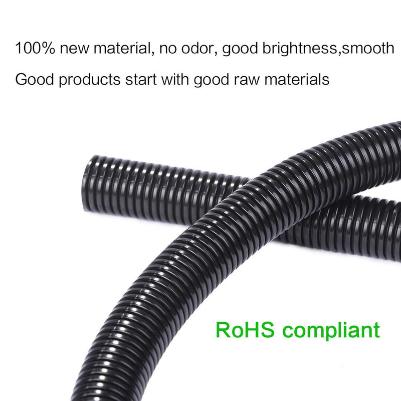 Alex Tech 25ft â€“ 1/4 inch Split Wire Loom Tubing Wire Conduit â€“ Black 1/4"-25ft