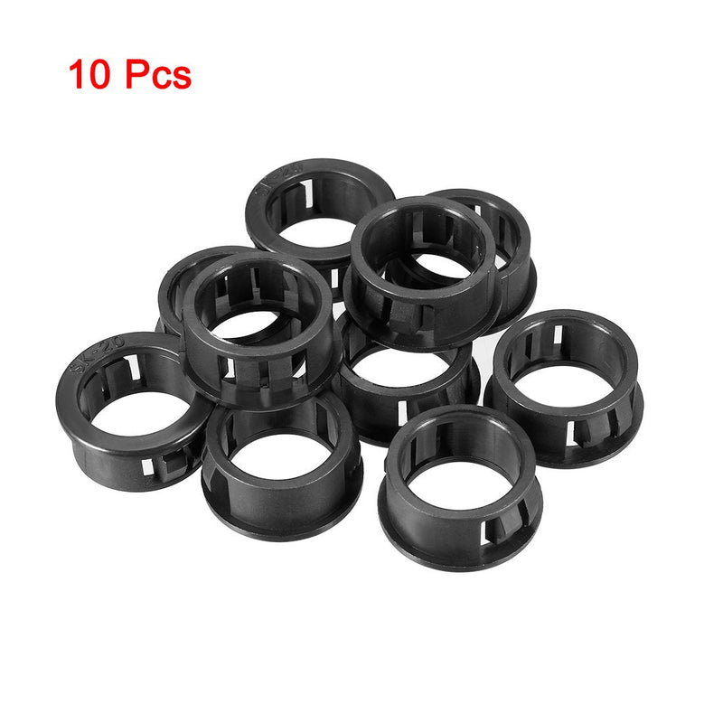 uxcell 10pcs 20mm Mounted Dia Cable Hose Snap Bushing Grommet Protector Black