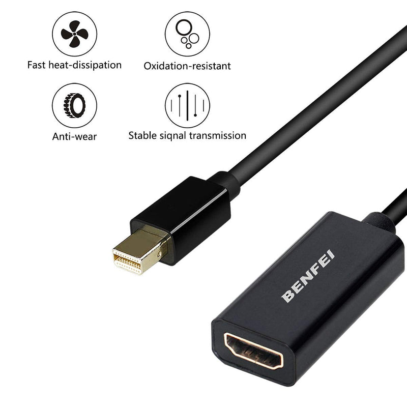Mini DisplayPort to HDMI Adapter 2 Pack, Benfei Mini DP(Thunderbolt) to HDMI Converter Gold-Plated Cord Compatible for MacBook Pro, MacBook Air, Mac Mini, Microsoft Surface Pro 3/4, etc
