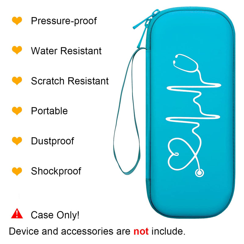 BOVKE Stethoscope Case for 3M Littmann Classic III, Lightweight II SE, MDF Acoustica Lightweight Stethoscope, Additional Space for Medical Bandage Scissors EMT Trauma Scissors and LED Penlights, Turquoise