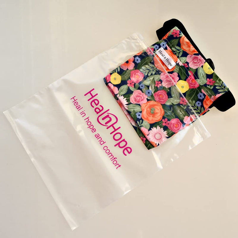 Heal n Hope Mastectomy Drain Belt Drainage Pouch Floral Print Holder Adjustable for JP Bulbs Breast Cancer Post Surgery Reconstruction Abdominal Tummy Tuck Recovery Surgical Pocket Cute Flower