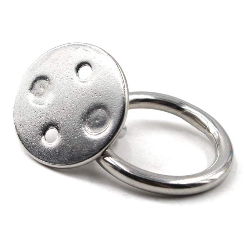 M8 Ceiling Hook Pad Eye Plate 304 Stainless Steel Wall Mount Hook Heavy Duty for Hanging (Pack of 2,Screws Included) M8 (With Ring)