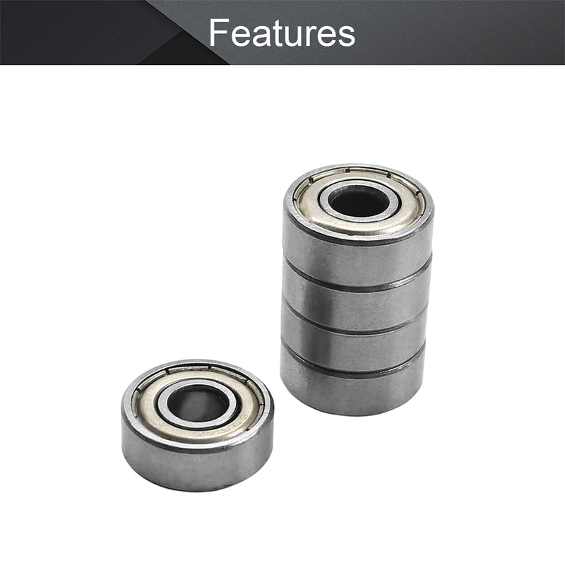 Othmro 606ZZ Deep Groove Bearings 6x17x6mm Double Sealed Ball Bearing Carbon Steel 5pcs