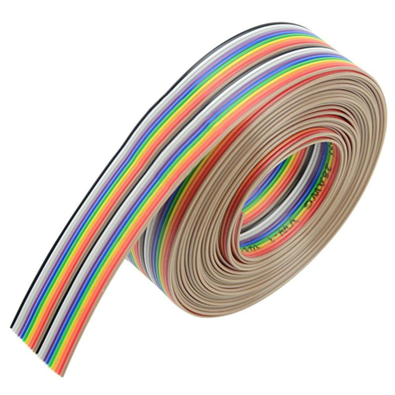 XINGYHENG 20pin Wire Rainbow Color Flat Ribbon IDC Wire Cable(16ft/5m 20Wire)