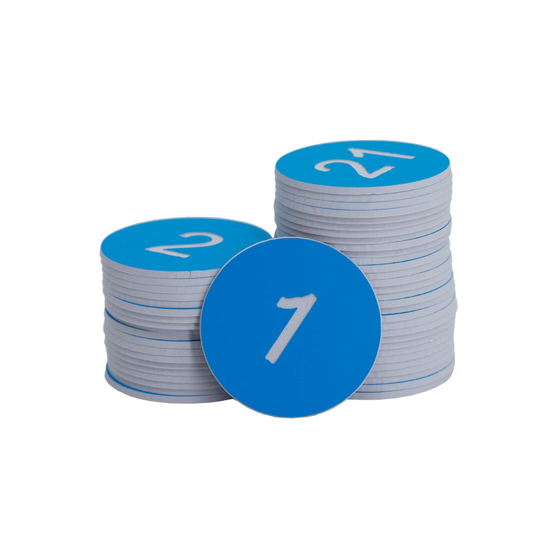 StayMax Plastic Number Tags Engraved Numbered Tags Without Hole (1-100, Lightblue) 1-100