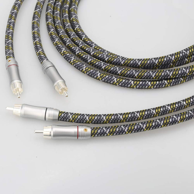 Audiocrast A52 HiFi RCA Male to RCA Male Audio Cable [6N OFC Copper Silver Plated] Home Theater DVD 2RCA Hi-End Interconnect Cable CD Amplifier (3M) 3M