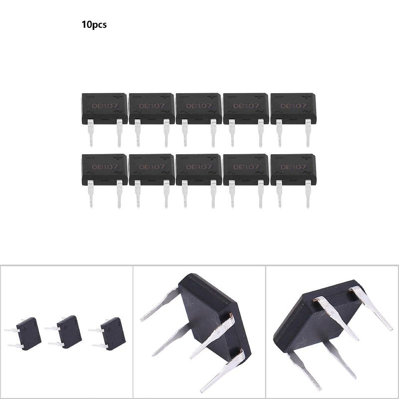 Bridge Rectifier 24V, Diode Bridge, Db107 Db107 Bridges Equal Judge for Household Appliances Industrial Electronic Circuit 1A 1000 V 10 Pieces