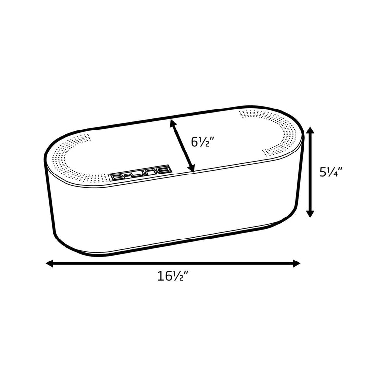 D-Line Cable Management Box, Cord Organizer Box to Hide & Conceal Power Strips, Desk Cable Management Solution, Made from Electrically Safe ABS Material - 16.5" (L) x 6.5" (W) 5.25" (H) - White Large