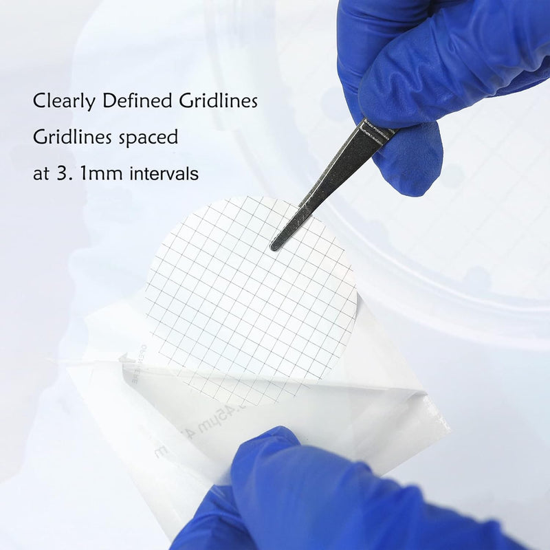 ALWSCI Pack of 100 MCE membrane filters, sterile MCE grid membrane filters, diameter: 47 mm, pore: 0.45um, individually packed pack 0.45um