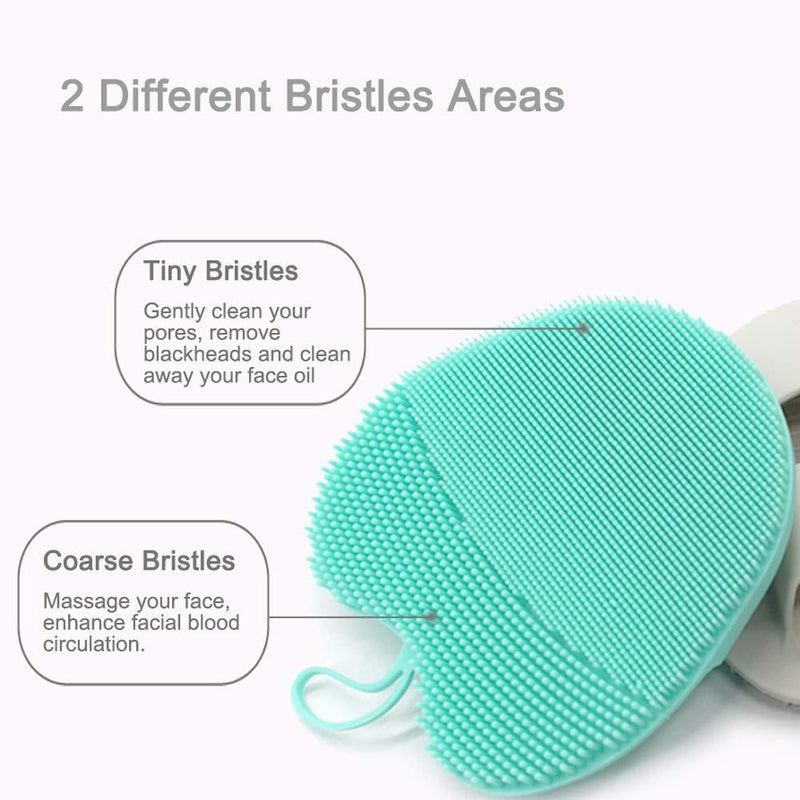INNERNEED Soft Handheld Silicone Facial Cleansing Brush, Mild Anti-Slip Face Exfoliating and Massage Scrubber Pad, Gentle Exfoliating, Removing Blackhead, Massaging (Pack of 3) 3 mix color