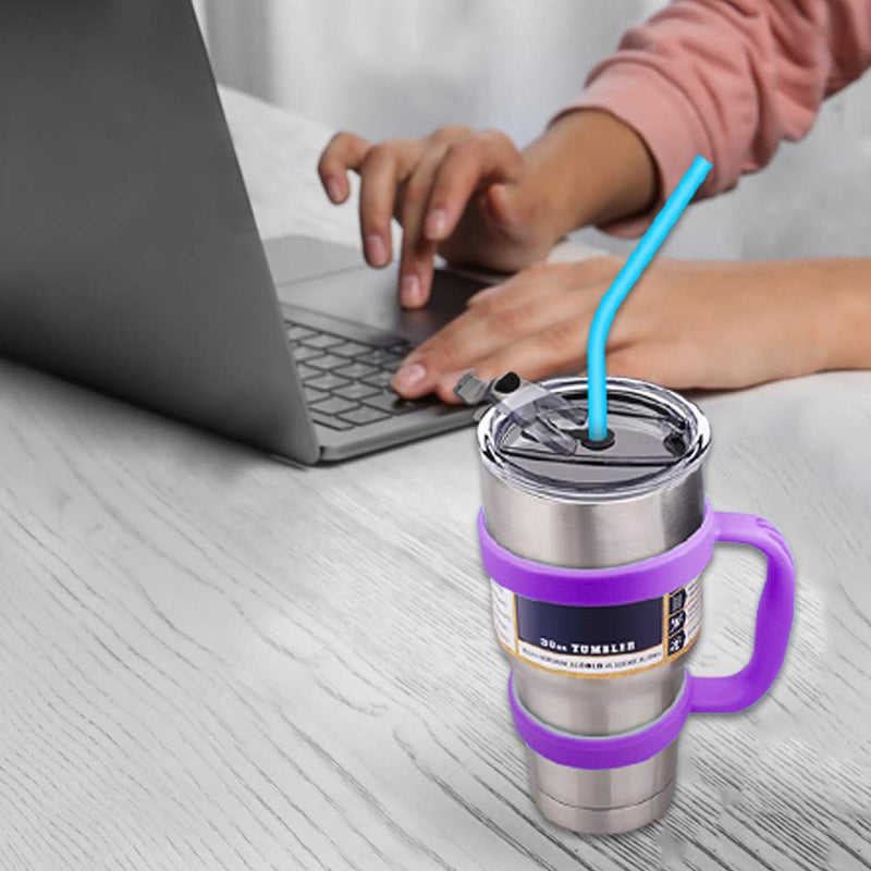Tumbler Holder- Red&Purple, SourceTon Set of 2 Tumbler Holder Handle compatible with 30 OZ YETI, Rtic, OZARK TRAIL SIC Cup Ozark Trail Berg, SIC, Chillr, Kodiak, Boss Tumbler Mug Red+Purple