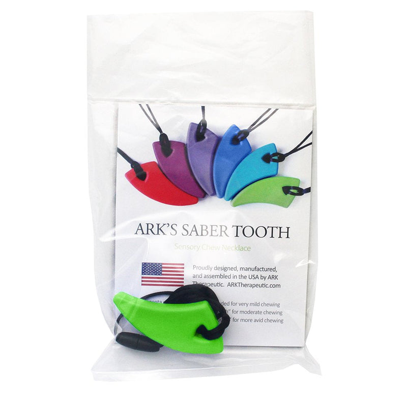 ARK's Saber Tooth Chew Necklace for Mild to Moderate Chewing (Lime Green)